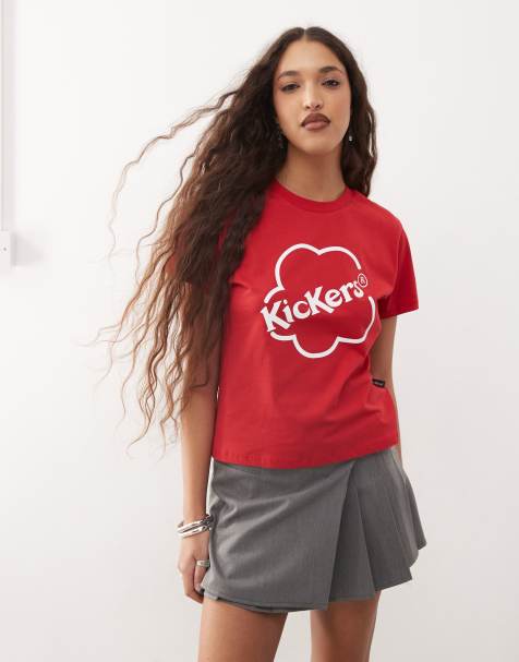 Kickers 90s baby tee with kickers logo in red - view 1