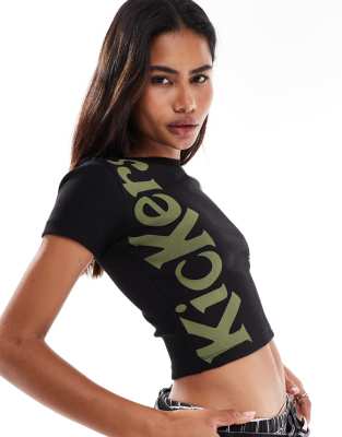 Kickers Kickers baby tee with retro logo-Black