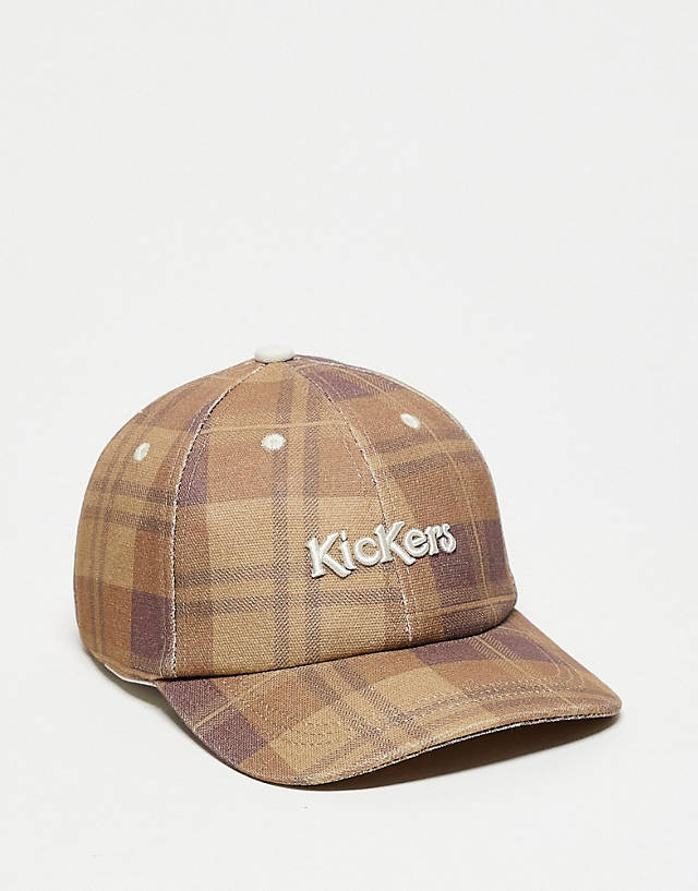 Kickers - baseball cap in brown check