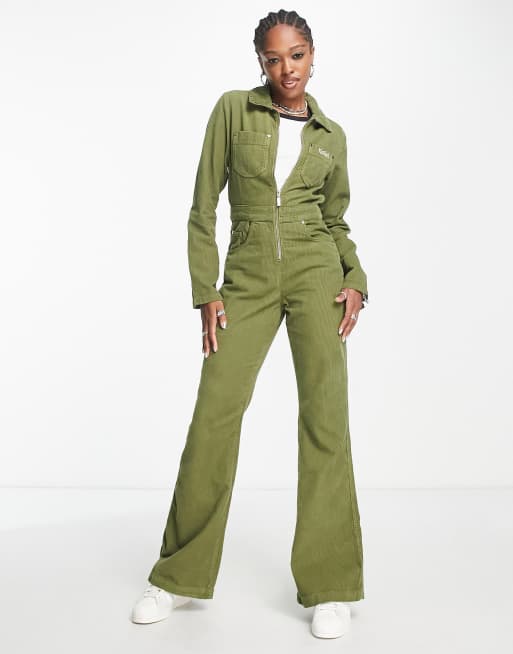 Green cheap cord jumpsuit