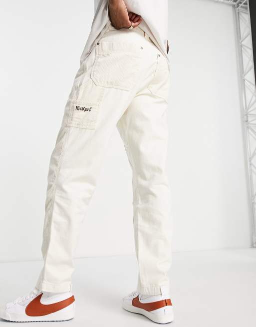 Kickers - Broek met corduroy panelen in ecru