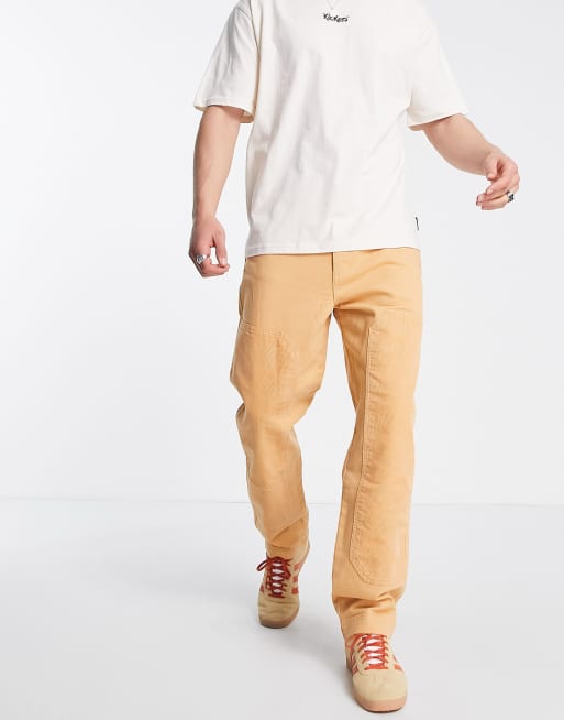 Kickers - Broek met dril met panden in bruin