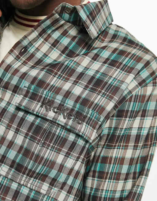 Kickers check button through shirt in multi