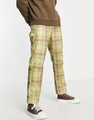 Kickers checked drill trousers in multi