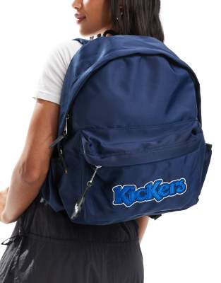 Kickers classic backpack in navy with logo patch pocket