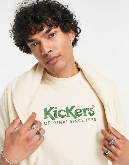 Kickers core logo embroidered co-ord set in beige | ASOS