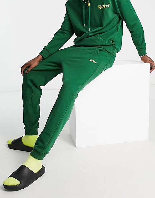 Kickers core logo embroidered trackies in green