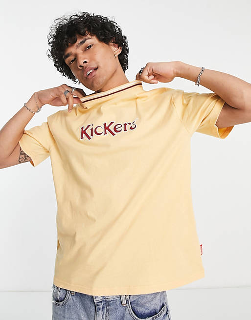 Kickers - Core - T-shirt met logo-applicatie in vaal oranje