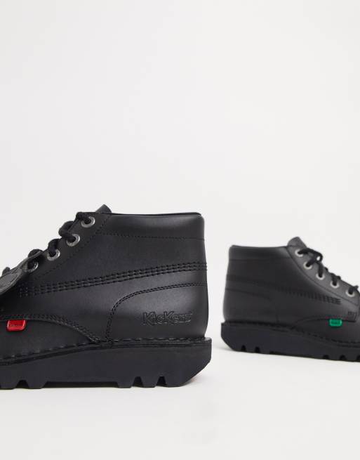 Kickers – Czarne skórzane wysokie buty, 4 z 4