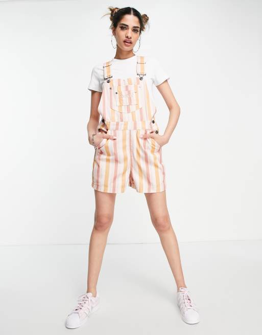 MAX Striped Dungaree Shorts