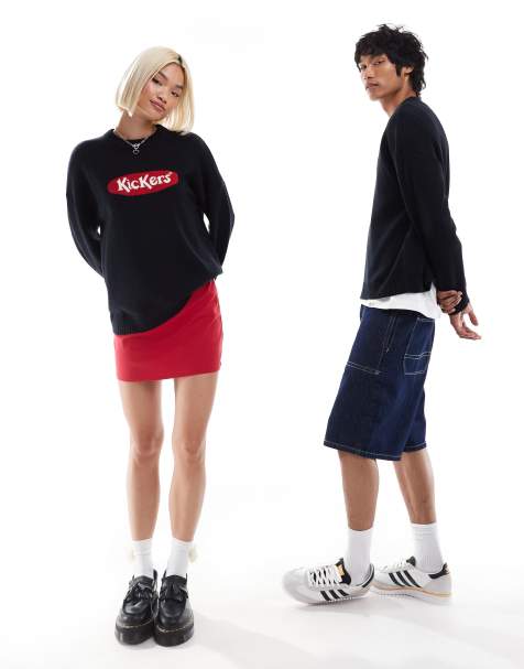 Kickers – Dzianinowy sweter unisex z żakardowym logo - view 1