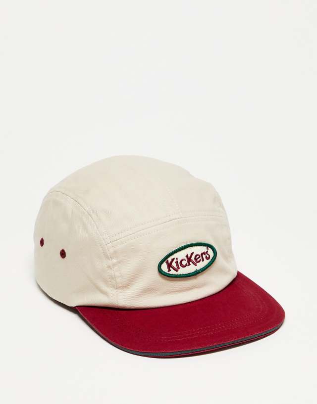 Kickers - five panel cap in off white with contrast peak