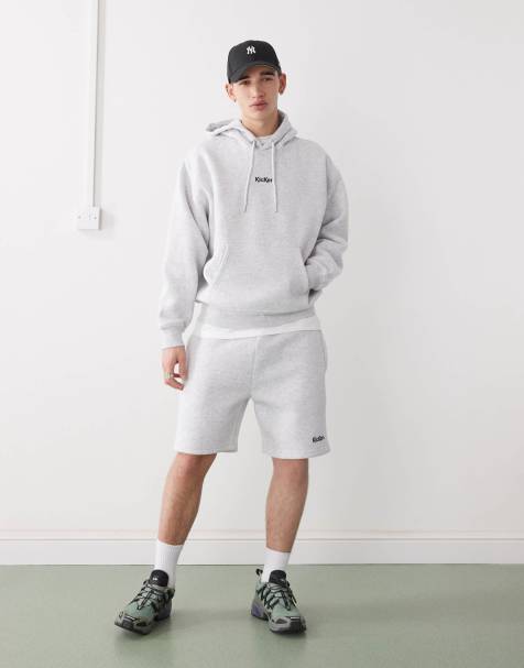 Kickers fleece shorts in light gray heather - part of a set - view 1