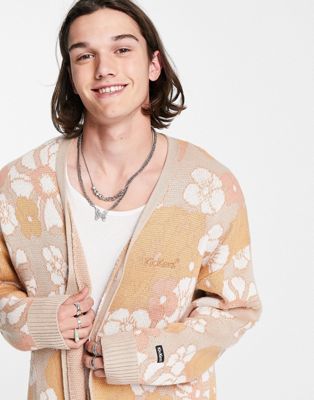 Kickers floral knitted cardigan in brown | ASOS