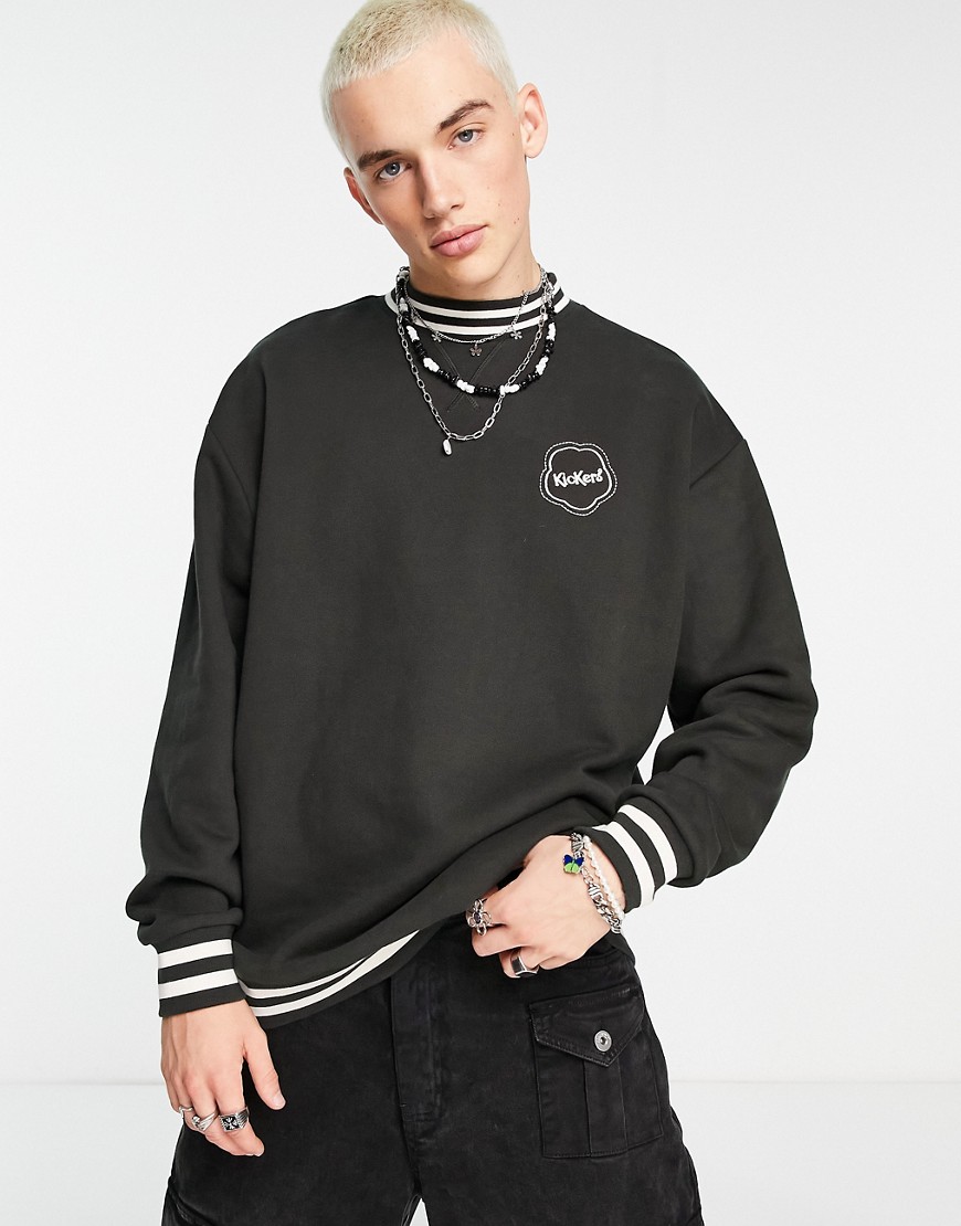 Kickers florette sweatshirt with embroidered logo in black