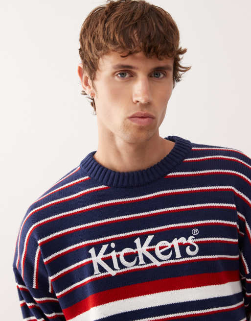 Kickers – Gestreiftes Sweatshirt in Rot und Blau, 4 von 4
