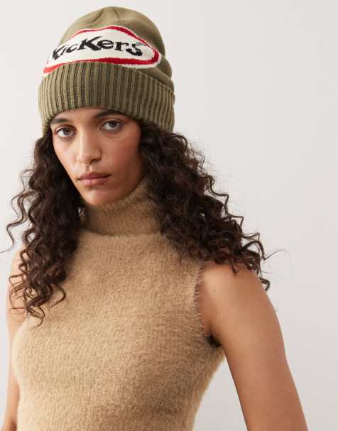 Kickers graphic beanie in stone - view 1