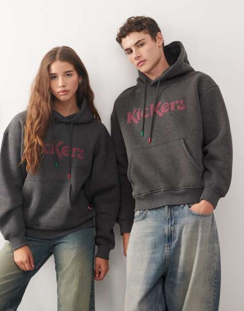 Kickers graphic hoodie in grey - view 1