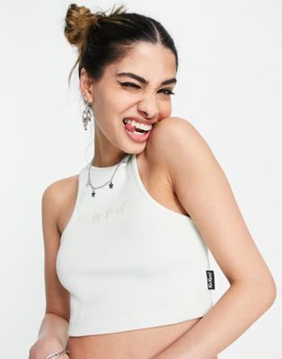 Kickers high neck racer back cropped vest with embroidered logo