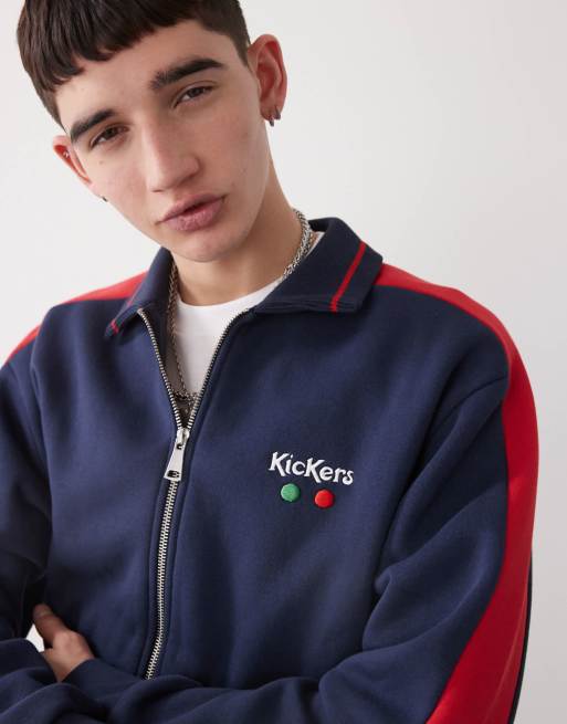 Kickers – Jacke aus Jersey in Rot und Marineblau gestreift mit