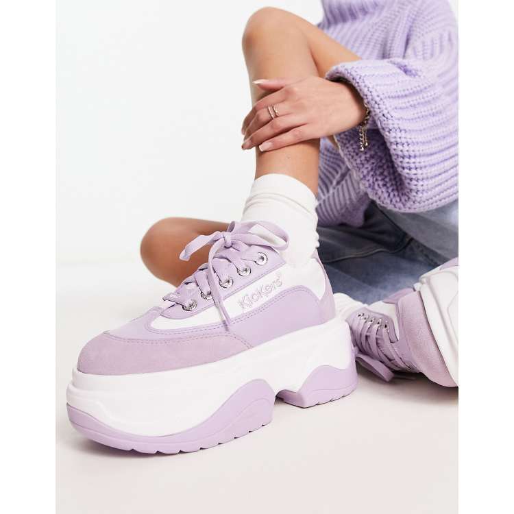 Jeg tror, ​​jeg er syg Vær opmærksom på hvile Kickers Kade lo platform sneakers in lilac Exclusive to ASOS | ASOS