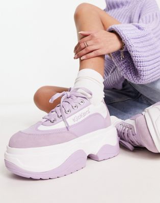 Kickers Kade lo platform trainers in lilac Exclusive to ASOS