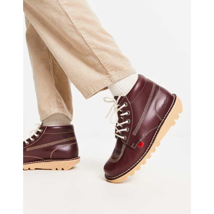 Kickers Kick Hi boots in dark red