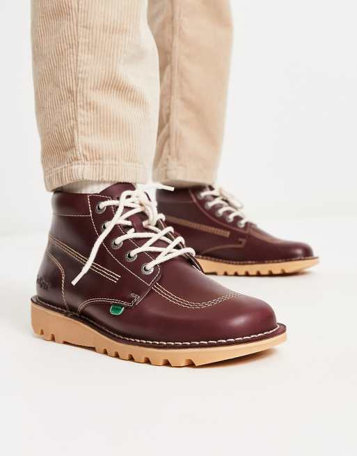 Kickers Kick Hi boots in dark red