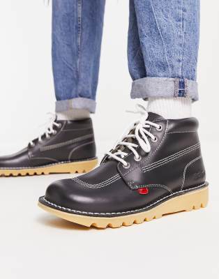 Kickers Kick Hi boots in navy - ASOS Price Checker