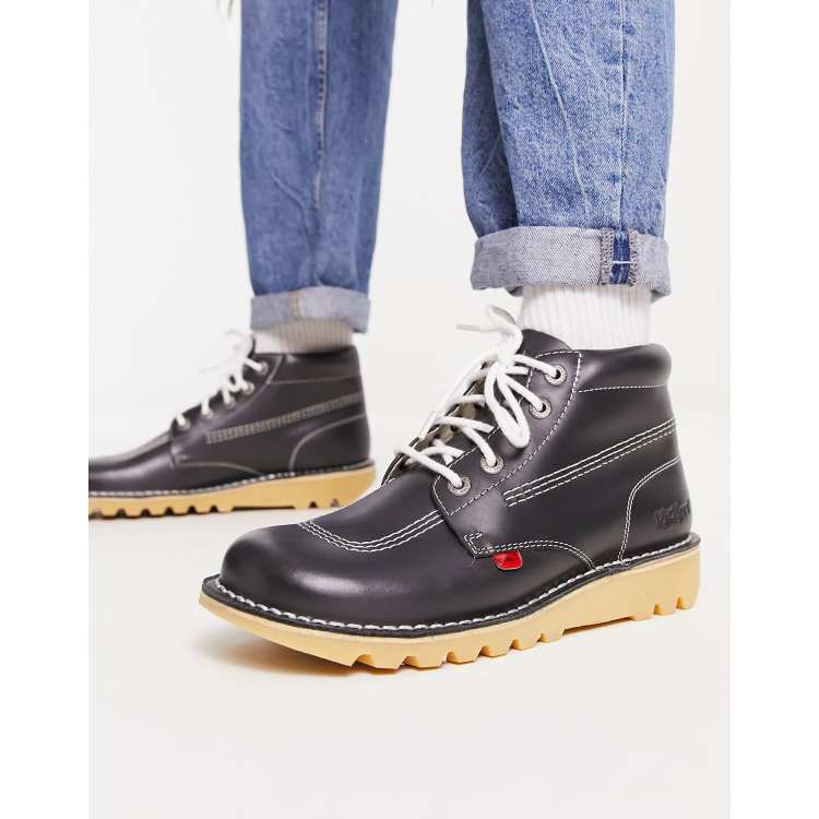 Kickers Kick hi boots in navy ASOS