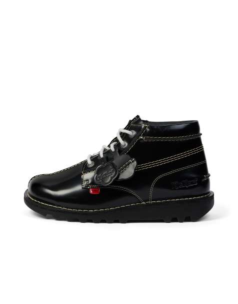 Kickers Kick hi central seam in black - view 1