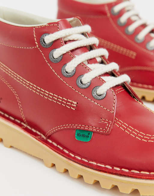 Kickers – Kick Hi Core – Flache Lederstiefel in Rot, 2 von 4