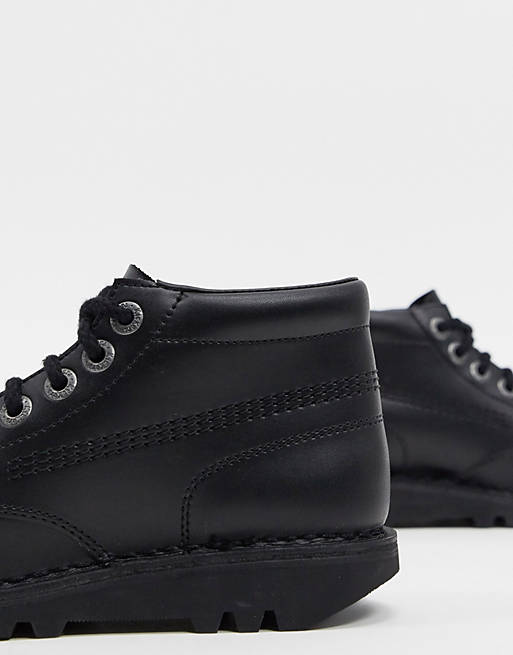Kickers Ferock Black Leather Boots 