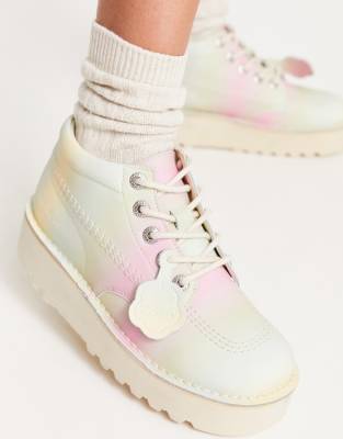  Kick hi stack boots in mint rainbow 