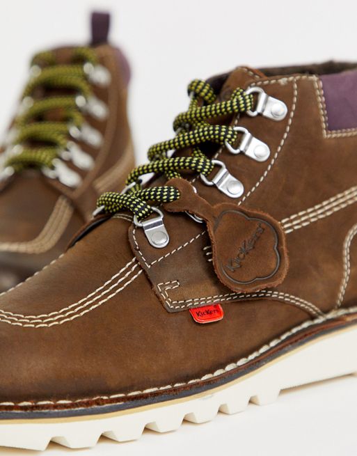 Kickers Kick Hi boots in brown suede exclusive to ASOS