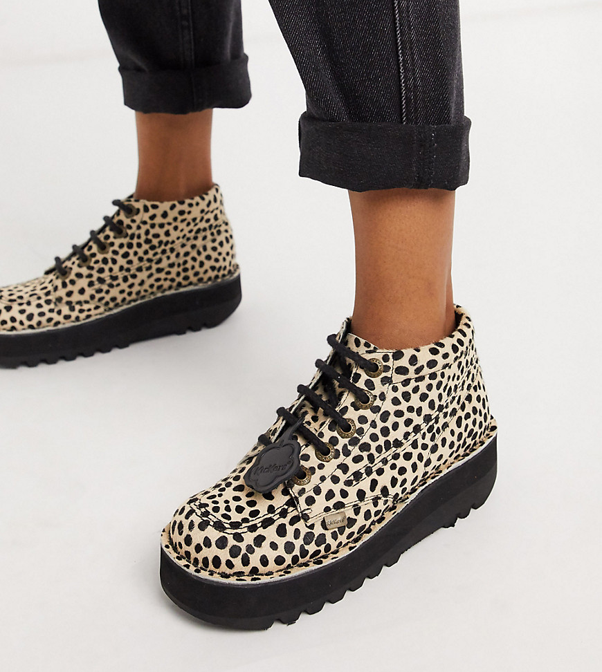 Kickers Kick Lo exclusive boots in leopard-Multi