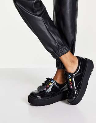 Kickers kick lo stack patent leather shoe in | Smart Closet