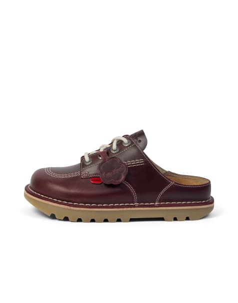 Kickers Kick mule in dark red - view 1