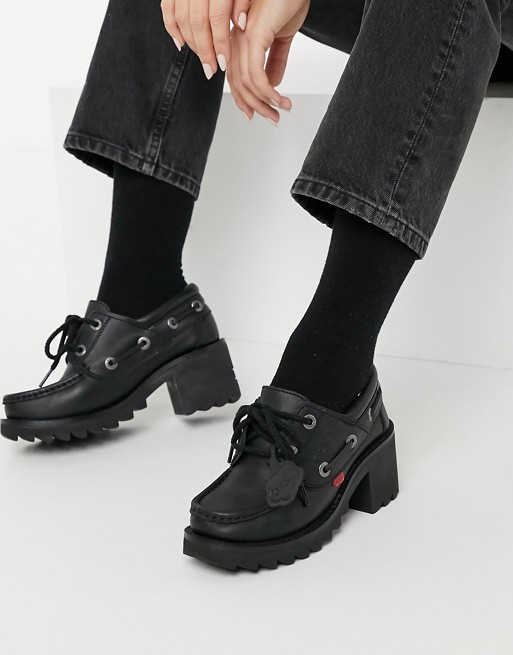 Kickers Klio heeled shoes in black leather