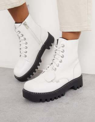 cleated zipper ankle boots