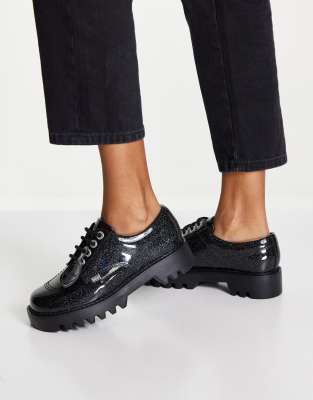 raid odessa lace up chunky shoes in black