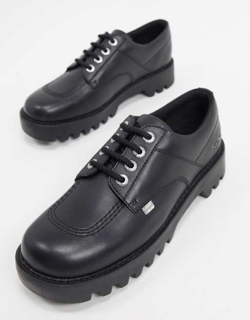 Kickers kizzy chunky derby shoes in black