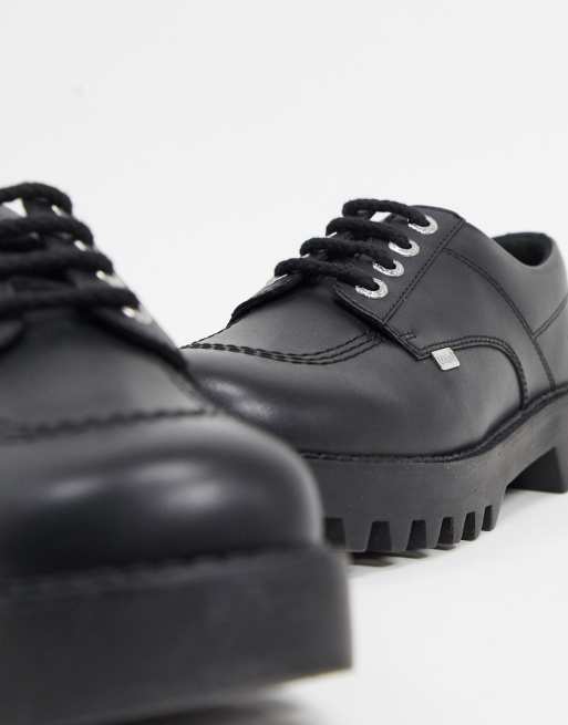 Kickers kizzy chunky derby shoes in black