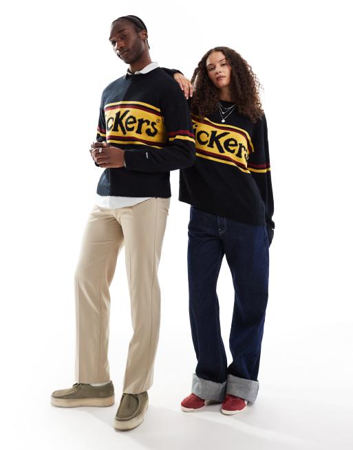 Kickers – Klassisk jacquardstickad tröja i unisex-modell med rand på bröstet och logga, 3 av 4