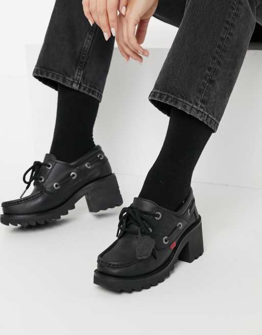 Kickers Klio Schuhe Mit Absatz Aus Schwarzem Leder Asos