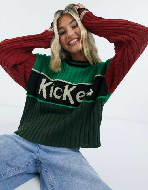 Kickers knit sweater in vintage color block
