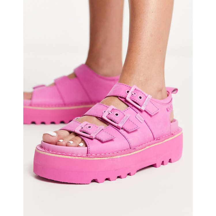 Kickers Knox Sandales compens es en cuir nubuck Rose ASOS