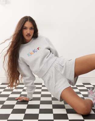 Kickers - Kurzes Sweatshirt in Grau meliert, Kombiteil
