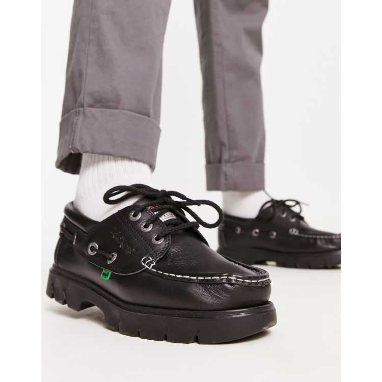 Kamp Bevise Kamel Kickers lennon boat shoes in black exclusive to ASOS | ASOS