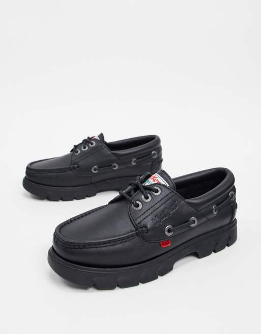 Kickers lennon boat shoes in black leather ASOS Kickers lennon boat shoes in black leather ASOS